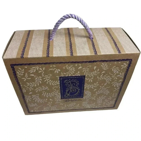 Brighton Black Rose Leather Bag with gold chain - box and dust bag - Picture 10 of 11